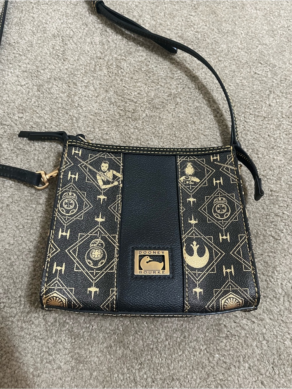 Star Wars Dooney & Bourke Black and Gold Small Crossbody Bag